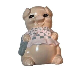 Vntg Sow Piggy Bank w/Stopper Ceramic 12" Tall Country Fair Countrycore Farmcore